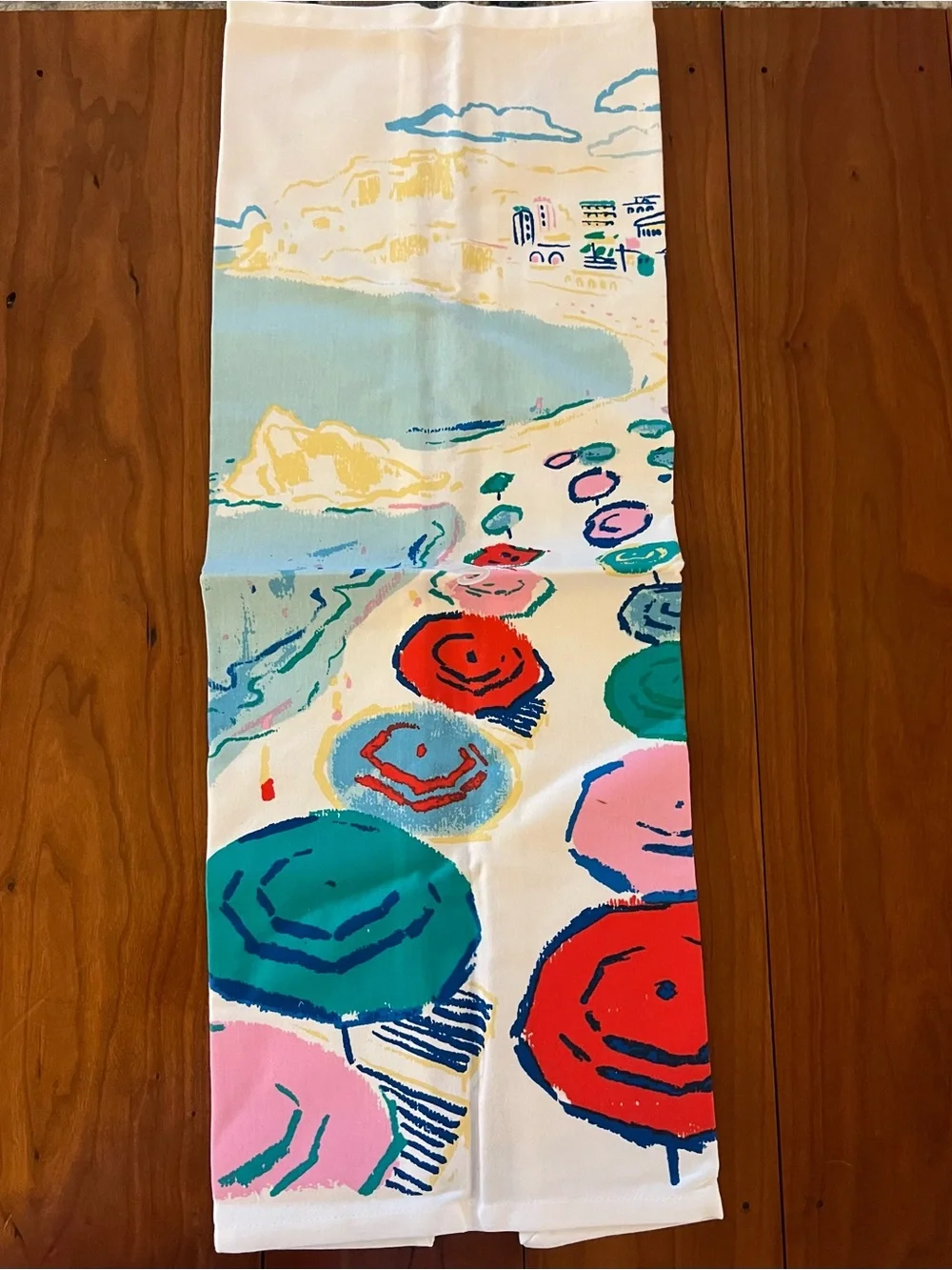 IKEA Colorful Cotton Beach Umbrella Print Kitchen Towel - NWT!